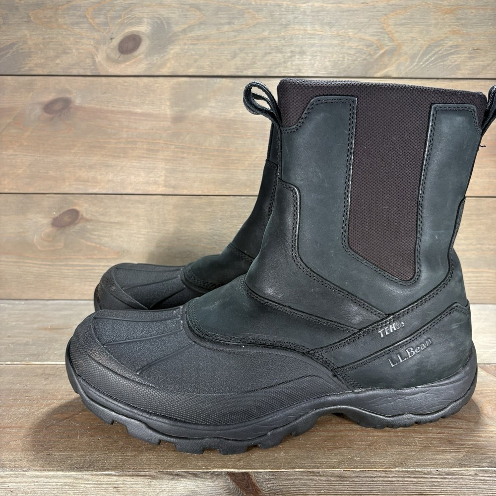 ll bean storm chaser mens size 11.5 shoes black leather waterproof boots